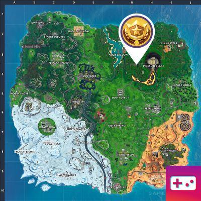 The hidden star on the loading screen is slightly west of Pressure Plant, Gear Up Challenge, Week 9, Season 10