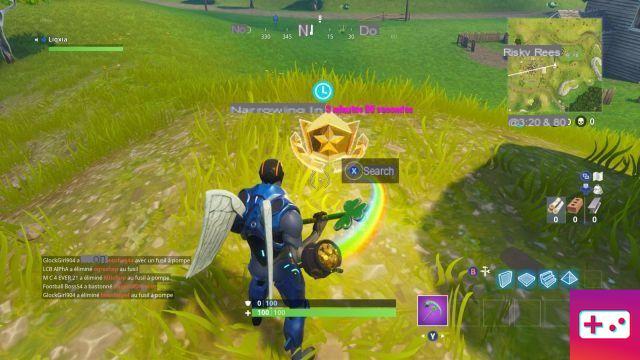Fortnite: Challenge week 2: Search between a scarecrow, a pink speedster and a big screen