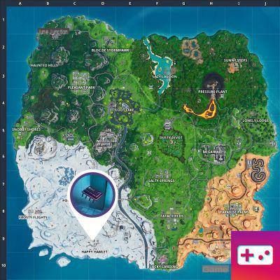 Fortnite: Decryption Challenge, chip 60: Use the Sign emote in front of the little pig's restaurant in Happy Hamlet
