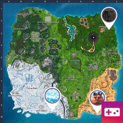 Fortnite: Challenge week 1, season 8: Visit a giant face in the desert, jungle and snow