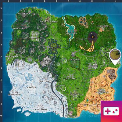 Fortnite: Week 6 challenge: Search where the knife points on the Treasure Map loading screen