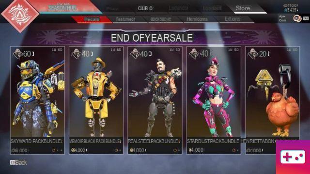 All 2021 End of Year Sale Skins and Bundles in Apex Legends