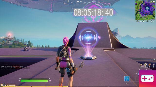 Use an alien holographic slab on top of the festive UFO, Rift Tower challenges