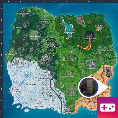 Fortnite: Decryption Challenge, chip 74: Search in a drawer cabinet in an assassin's cellar on the desert coast