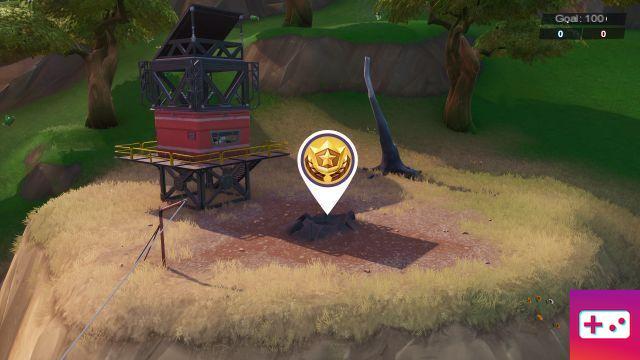The hidden star on the loading screen is west of Sunny Steps, Gothic Challenge, Week 8, Season 10