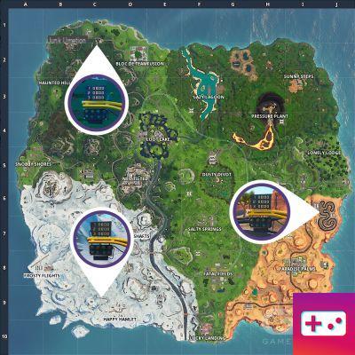 Fortnite: Challenge week 5, season 9: Complete a lap on a circuit in the desert, in the snow, and in a meadow