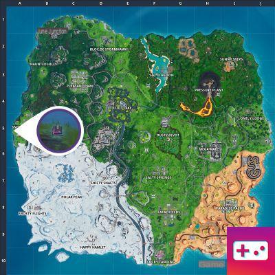 Fortnite: Decryption Challenge, Chip 03: Use the Skull Trooper emote at the western end of the map