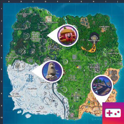 Visit the Durrr Burger head bearing the mark of the Nomad, a dinosaur and a stone head, Road Trip Challenge, Season 10